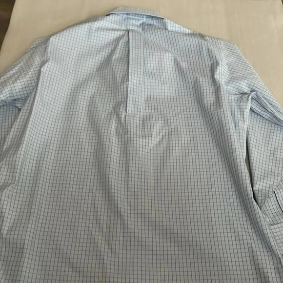 [17.5-17.75]Brooks Brothers  Classic Fit Blue Check Pattern Cotton Dress Shirt - Picture 8 of 8